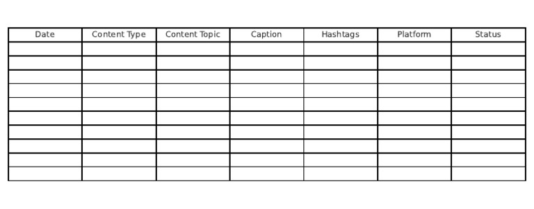Content Planner Template | PDF