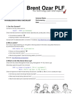 SQL Server Troubleshooting Checklist