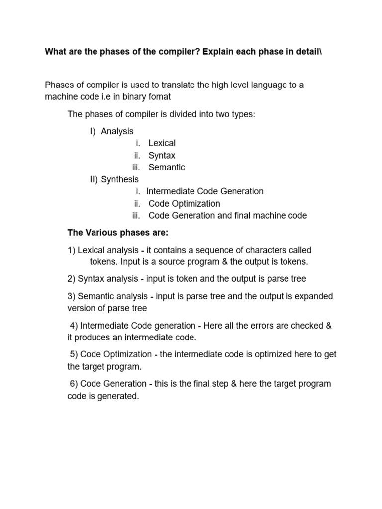 CD 1 UNIT (1) | PDF | Parsing | Compiler