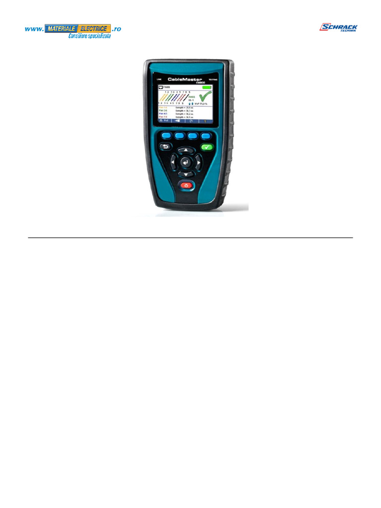 CableMaster 850 Tester Cablu Plus, Incl. Pachet Accesorii | PDF