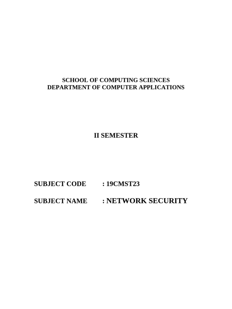 Network Security Course Overview and Exam Guide | PDF | Cryptography ...