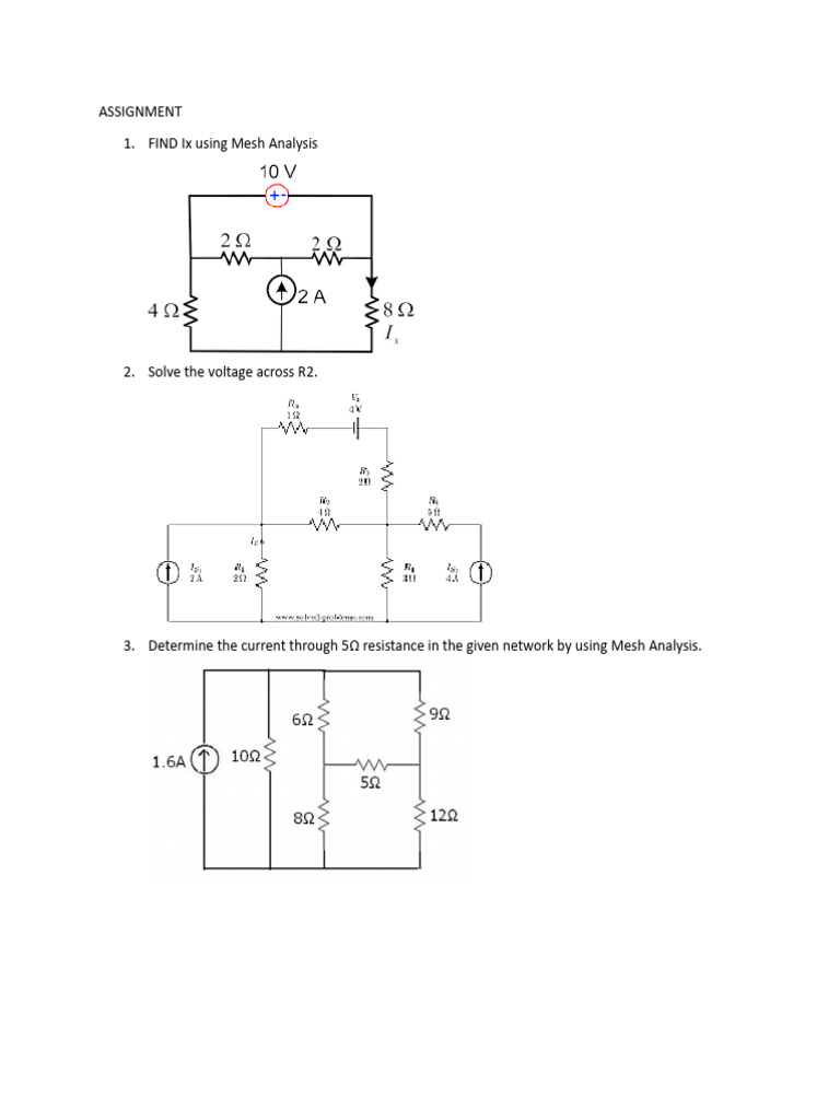 Assignment 1-Mesh Analysis | PDF