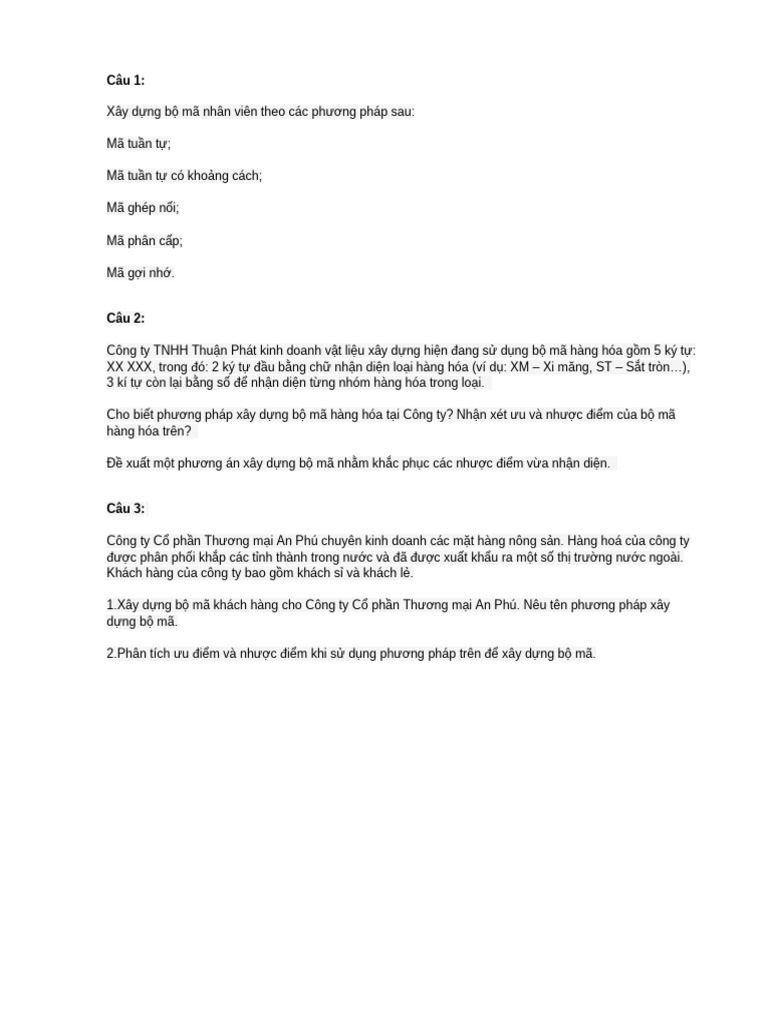 BT Chương 3 | PDF