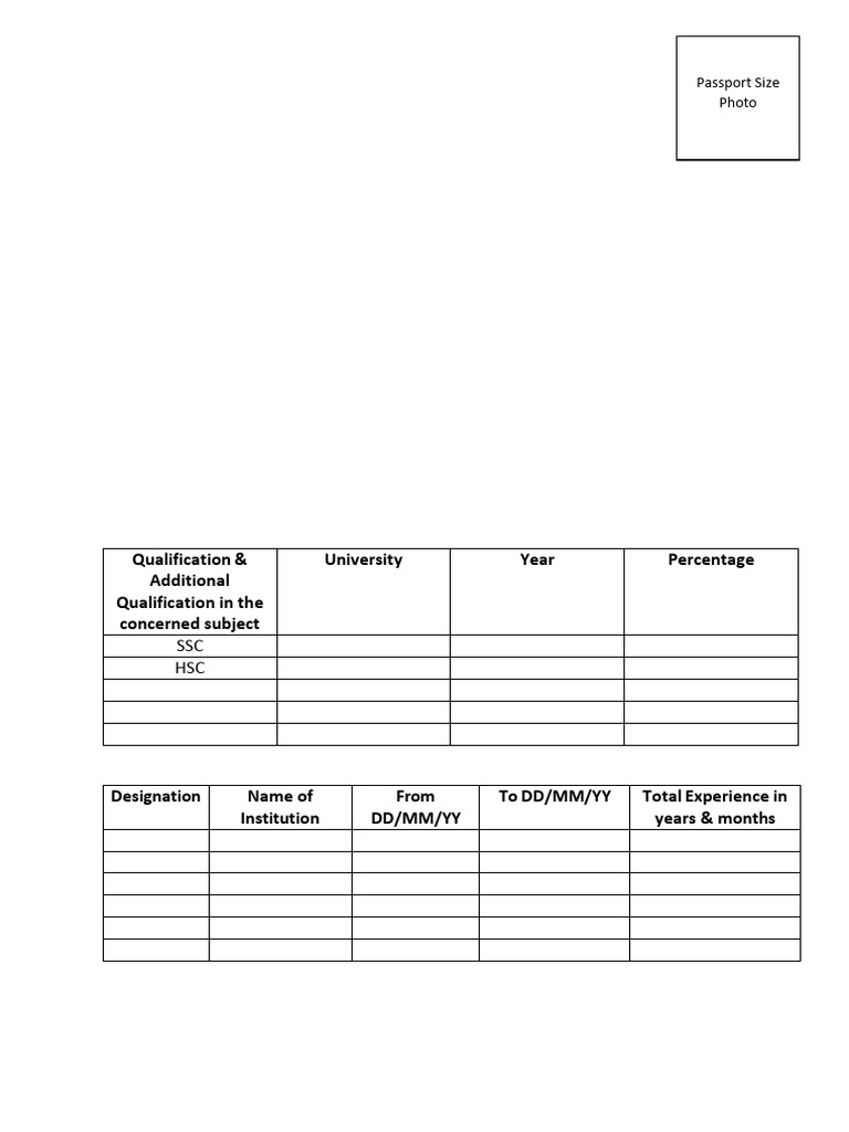 Kasturba Hospital Job Application Form | PDF