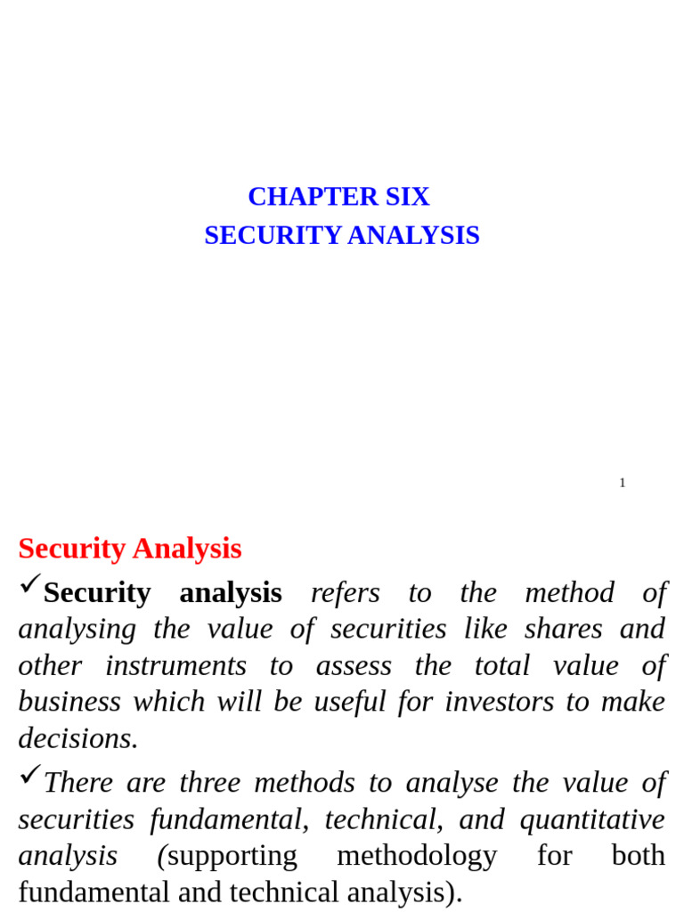 Security Analysis Methods Explained | PDF | Market Trend | Technical ...