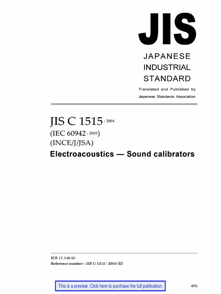 JIS-C-1515-2004-1 | PDF | Microphone | Engineering Tolerance