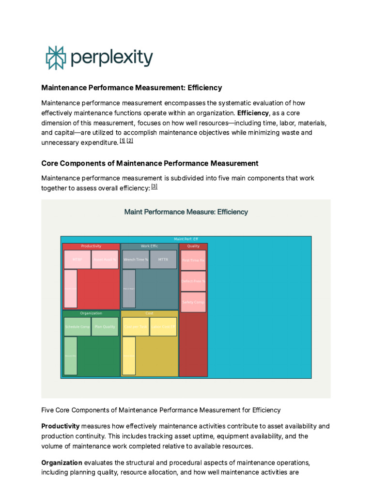 Maintenance Performance Measurement - Efficiency | PDF | Performance ...