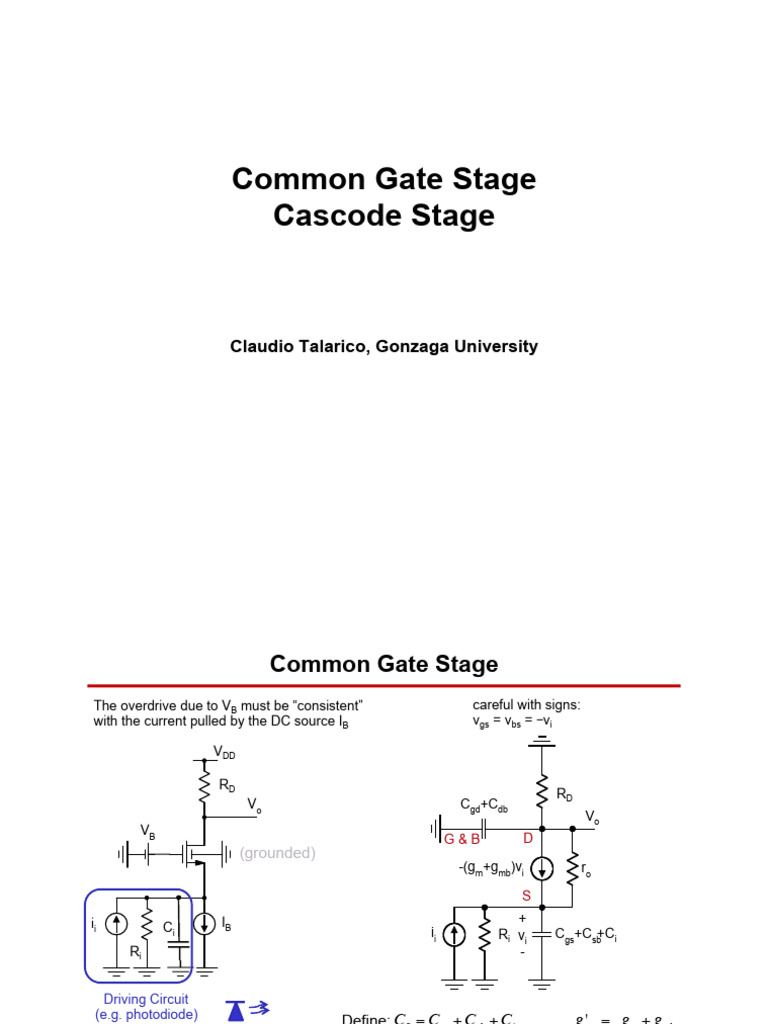Common Gate Stage Analysis in EE 303 | PDF | Electricity | Electrical ...
