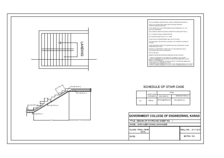 Samay Stair | PDF | Concrete | Architectural Design