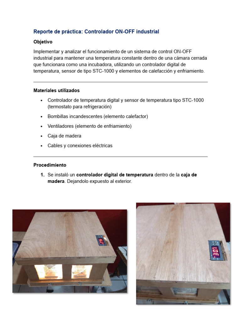 Controlador ON-OFF para Incubadora | PDF