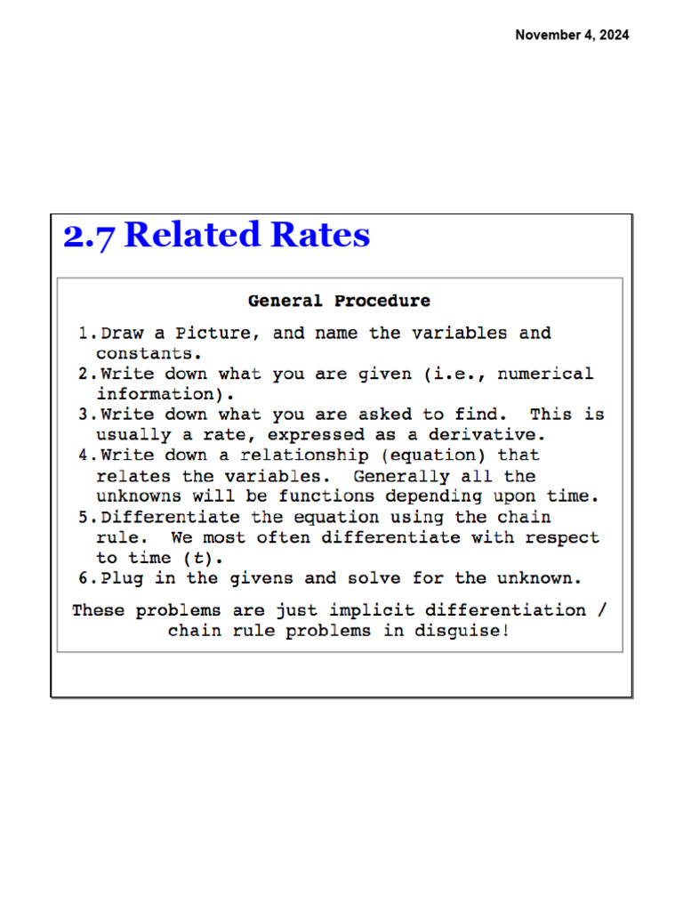 F. 2.7 Related Rates | PDF