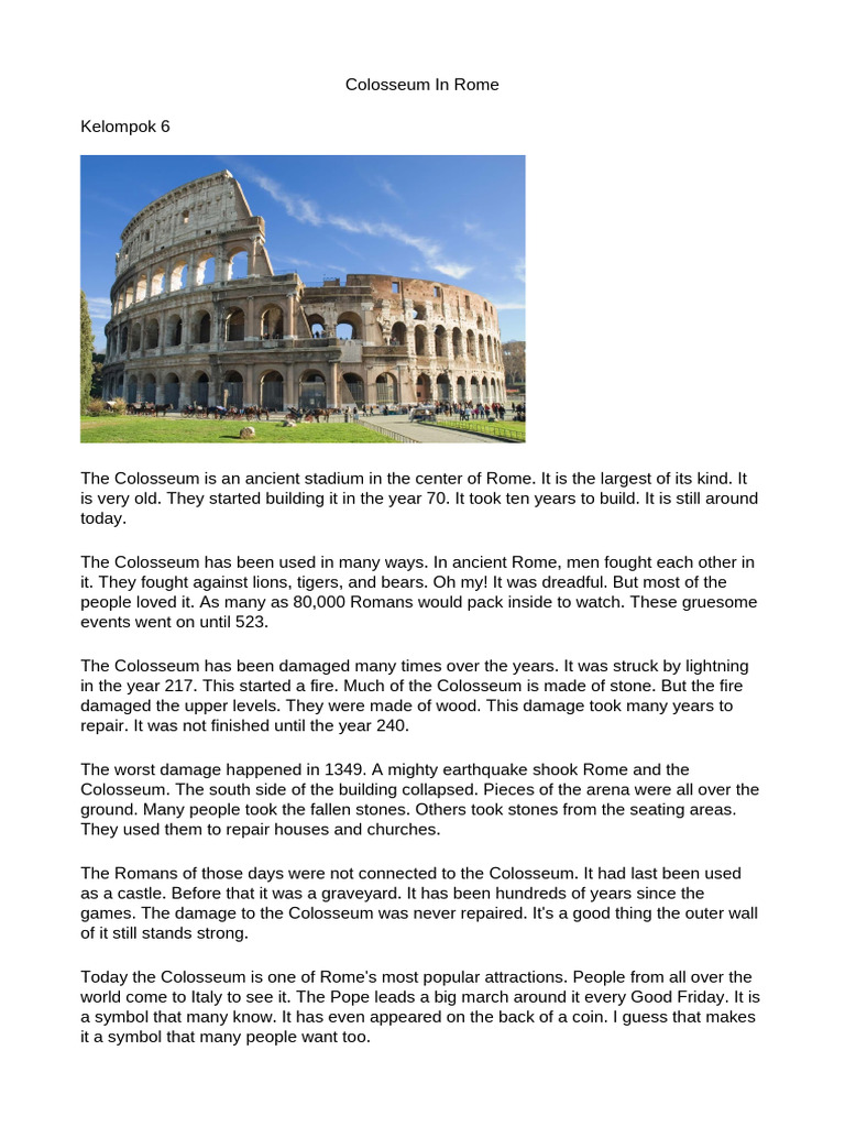 History of Rome's Colosseum | PDF