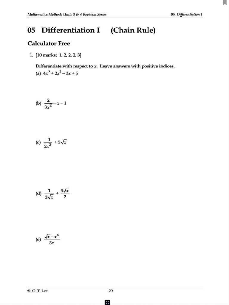 5 Differentiation I (Chain Rule) | PDF