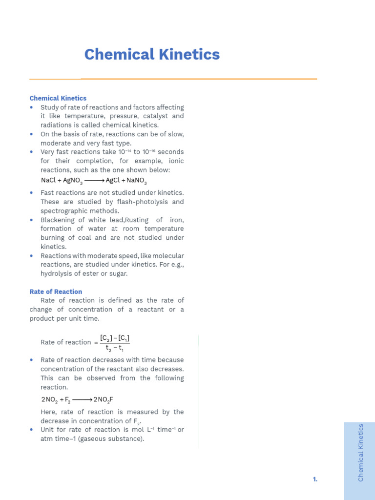2 Chemical Kinetics Notes | PDF | Reaction Rate | Chemical Kinetics