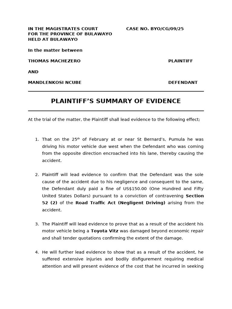Bulawayo Court Case: Machezero vs Ncube | PDF | Common Law | Justice