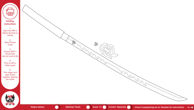 Tanjiro Katana Foam Printing Guide | PDF