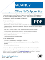 Apprenticeship Vacancy Transport Office