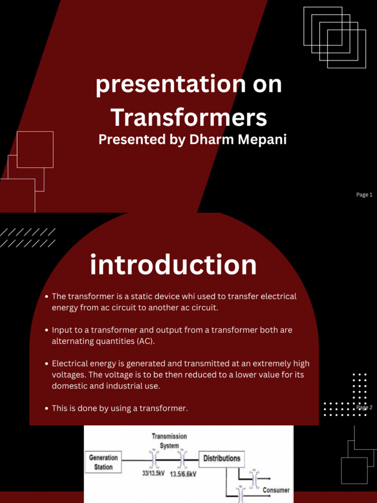 Presentation On Transformer | PDF