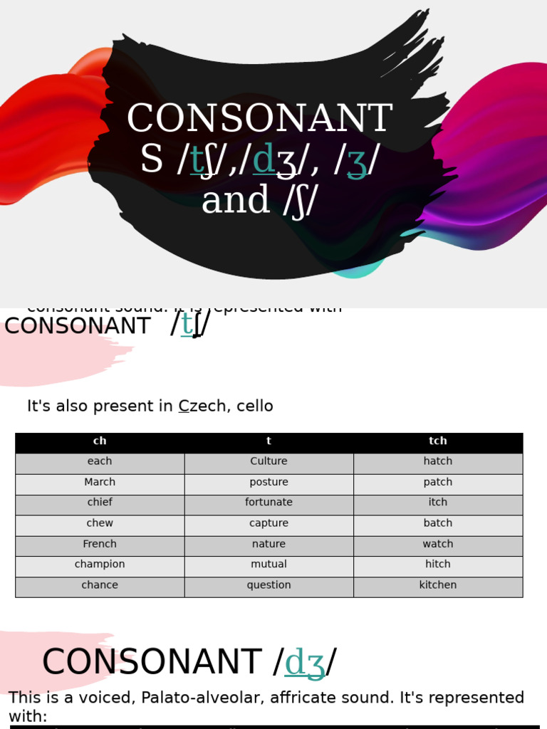 Consonant 2 1 | PDF | Human Voice | Phonetics