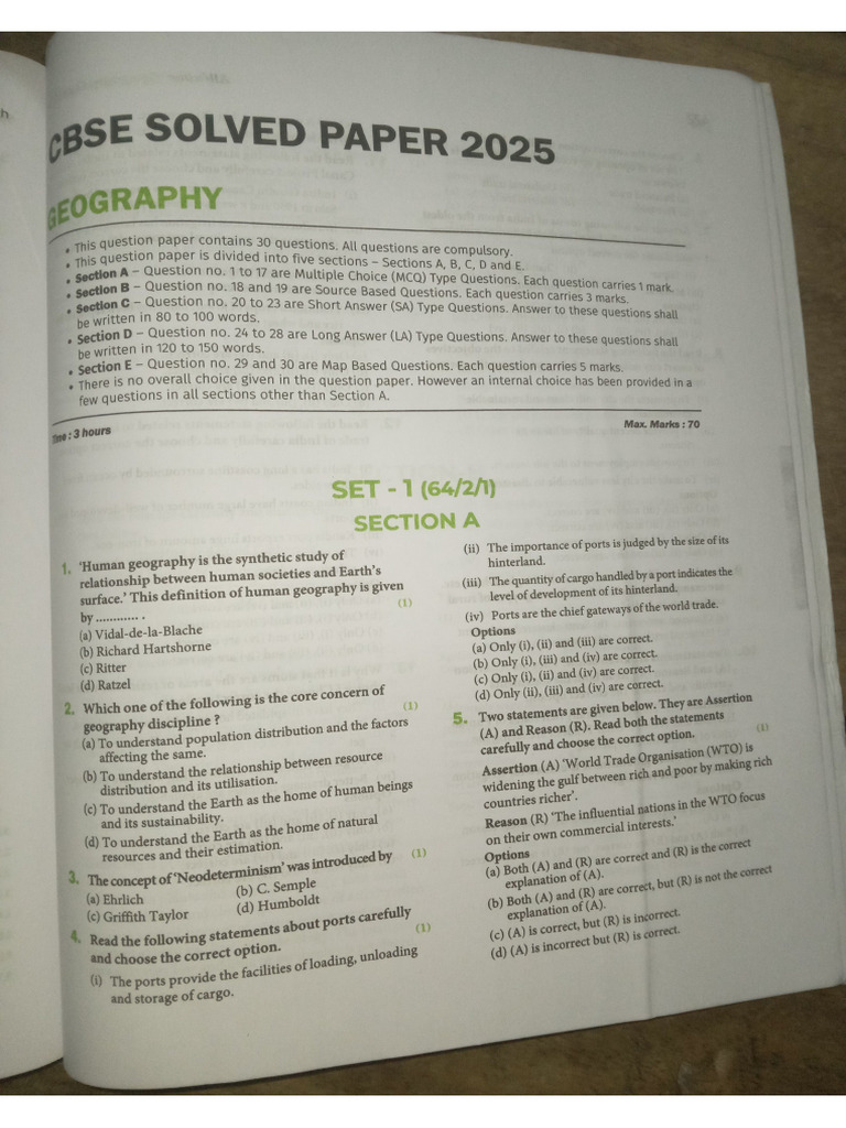 (PYQ) Geography 2025 Solved PYQ | PDF