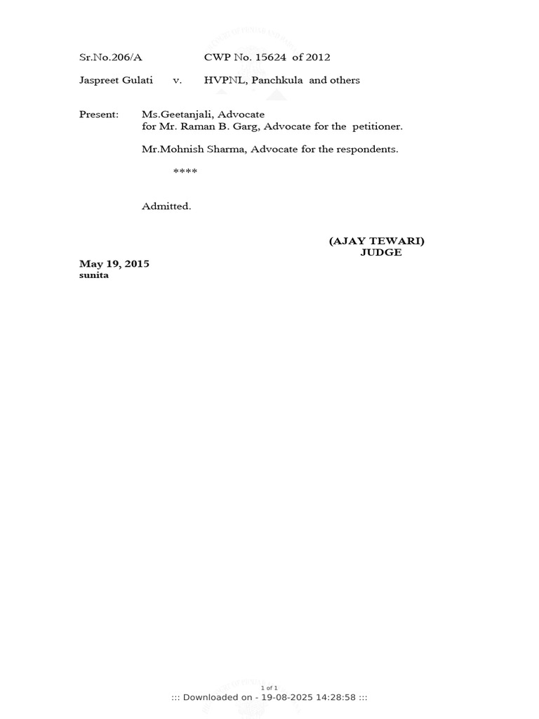 CWP 15624 2012 19 05 2015 Interim Order | PDF