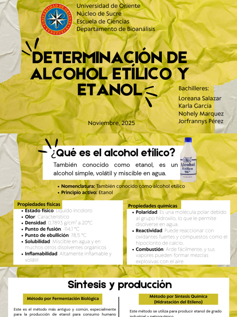 Determinación de Etanol y Alcohol Etílico | PDF | Etanol | Química