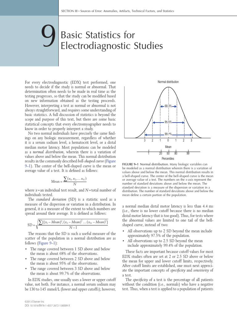 Basic Statistics in Electrodiagnostic Studies | PDF | Sensitivity And ...