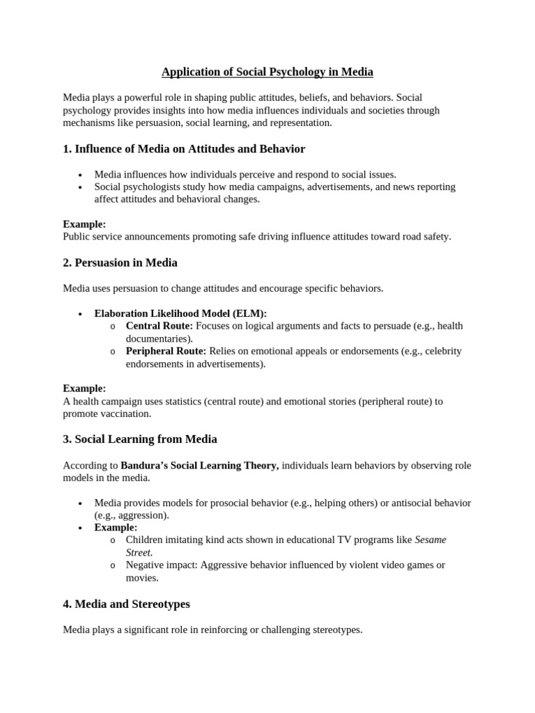 Social Psychology's Impact on Media and Politics | PDF | Social ...