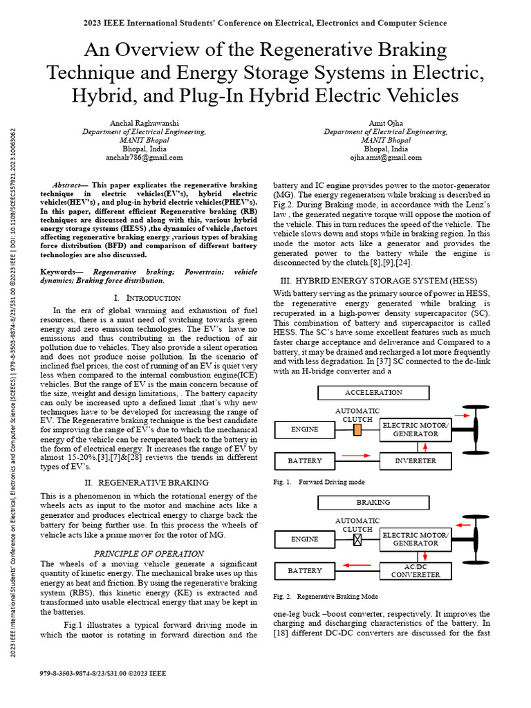Regenerative Braking in Electric Vehicles | PDF | Electric Vehicle ...