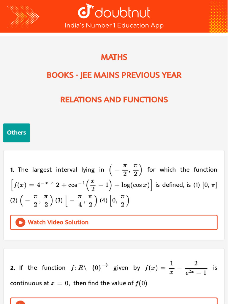 18925 Books Doubtnut Question Bank | PDF | Mathematical Analysis ...