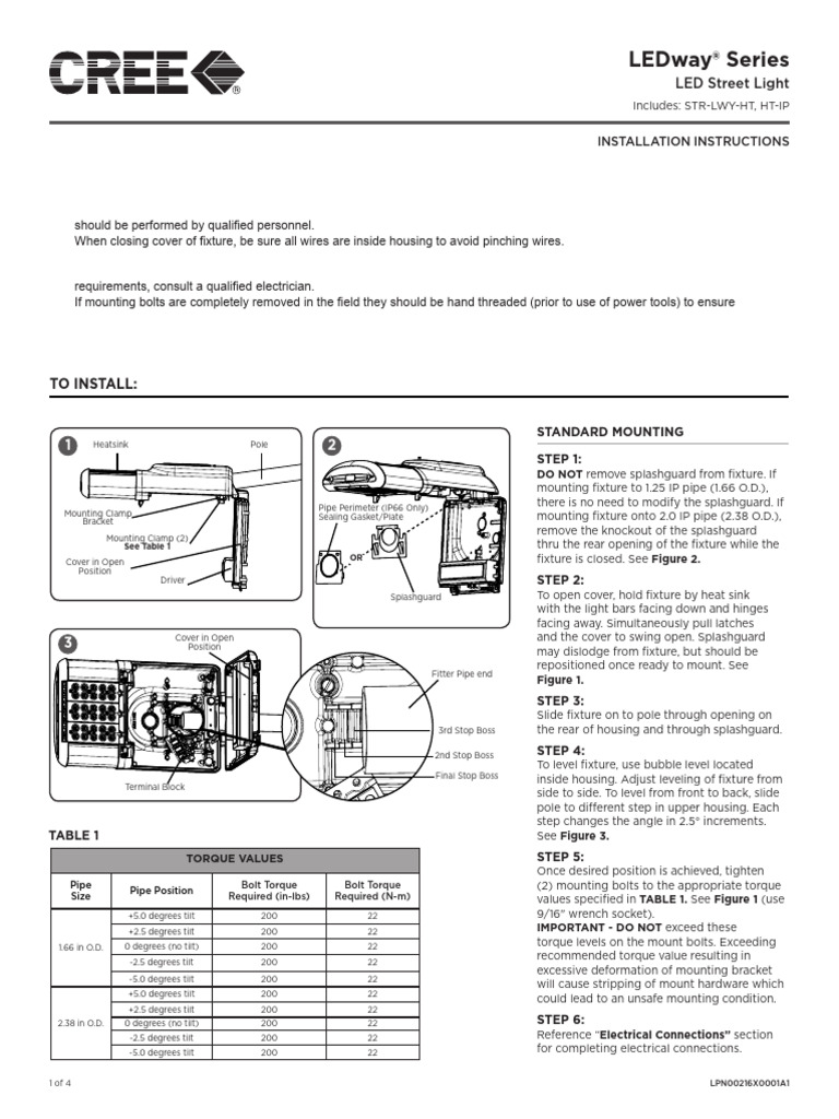 LED Street Light Installation Guide | PDF | Electrical Wiring ...