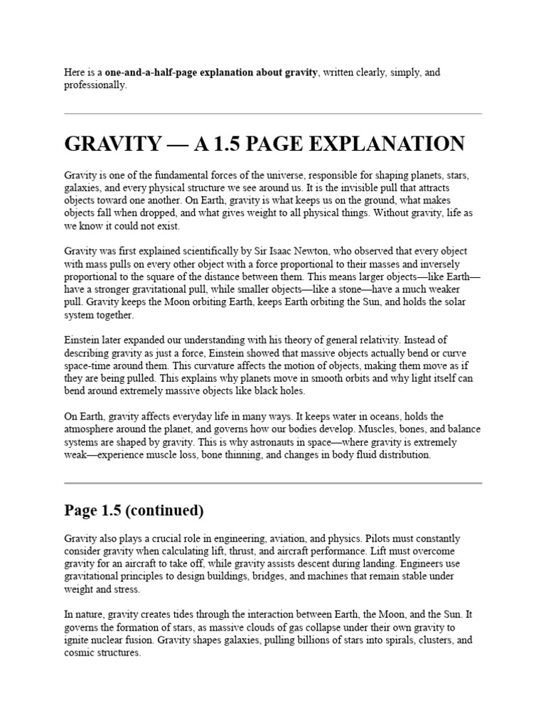 Understanding Gravity: A Simple Guide | PDF | Gravity | Force