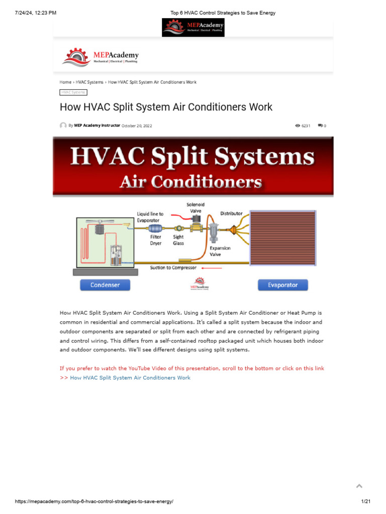 Top 6 HVAC Control Strategies To Save Energy | PDF | Air Conditioning ...