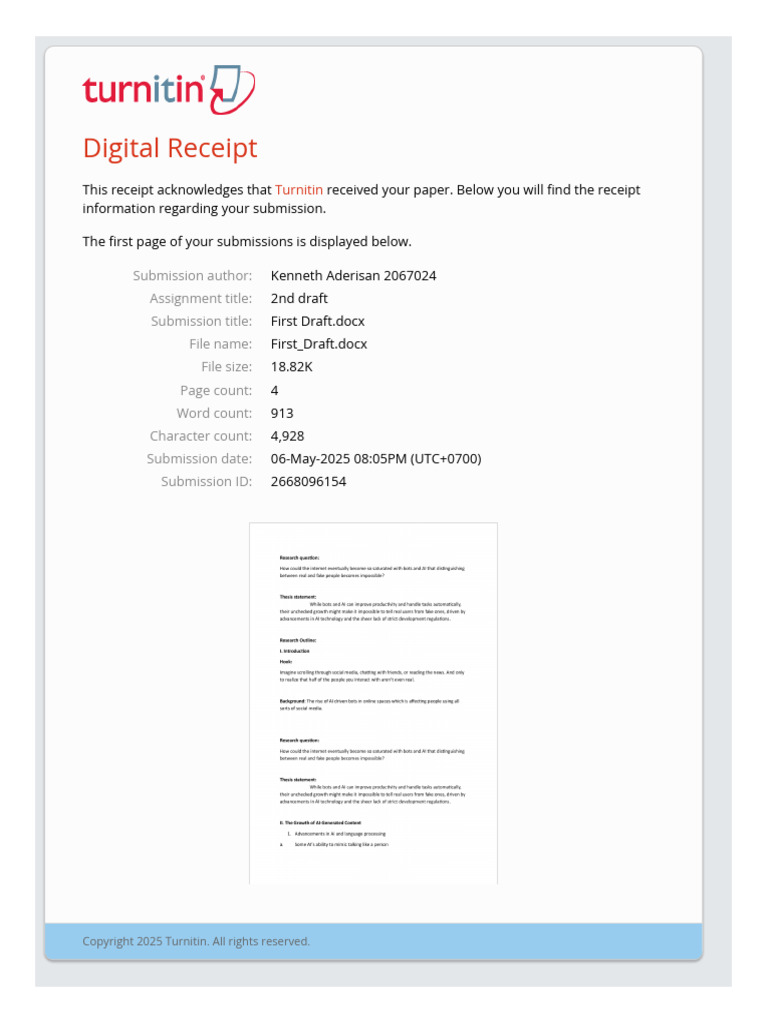 Receipt First Draft | PDF