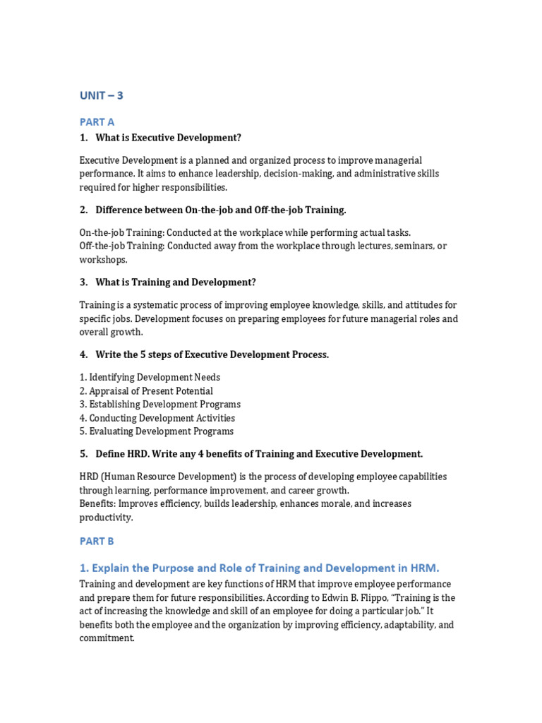 Executive Development and Training Insights | PDF | Performance ...