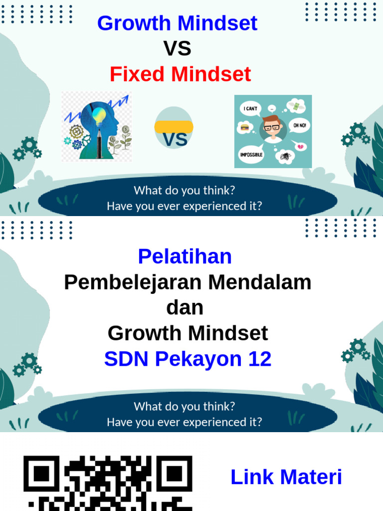 Growth Vs Fixed Mindset | PDF