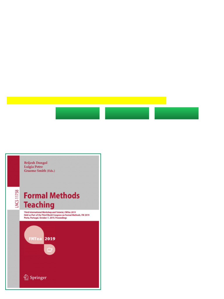 (Ebook) Formal Methods Teaching: Third International Workshop and ...
