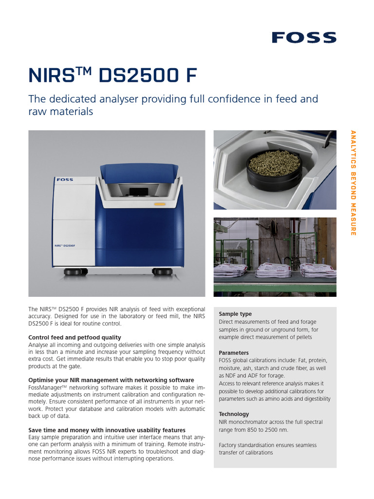 NIRS DS2500 F Solution Brochure GB | PDF | Infrared | Calibration