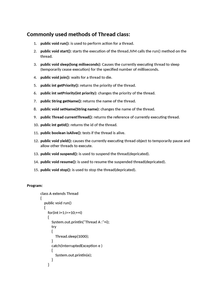 Java Thread Class Methods Explained | PDF | Chess Theory | Chess