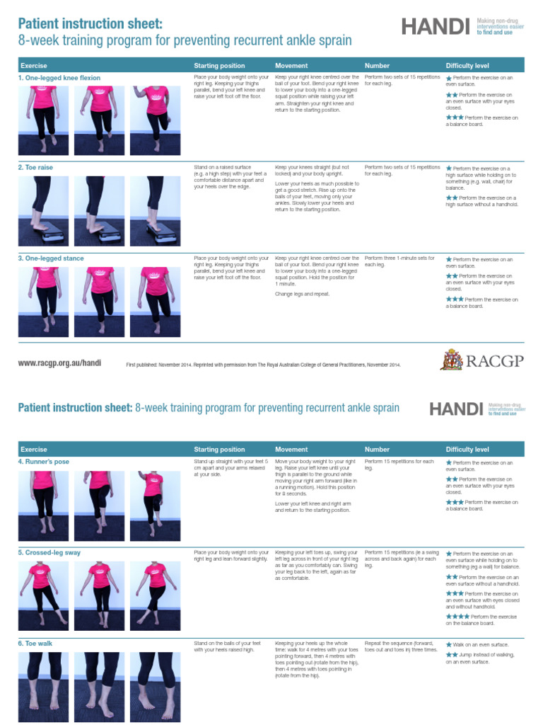 8-Week Ankle Sprain Prevention Program | PDF | Foot | Musculoskeletal ...
