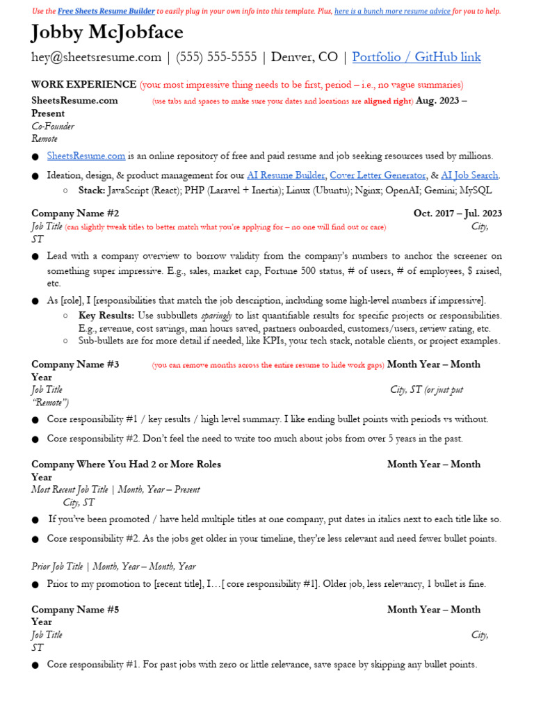 Free Resume Builder Template Guide | PDF | Computing | Software