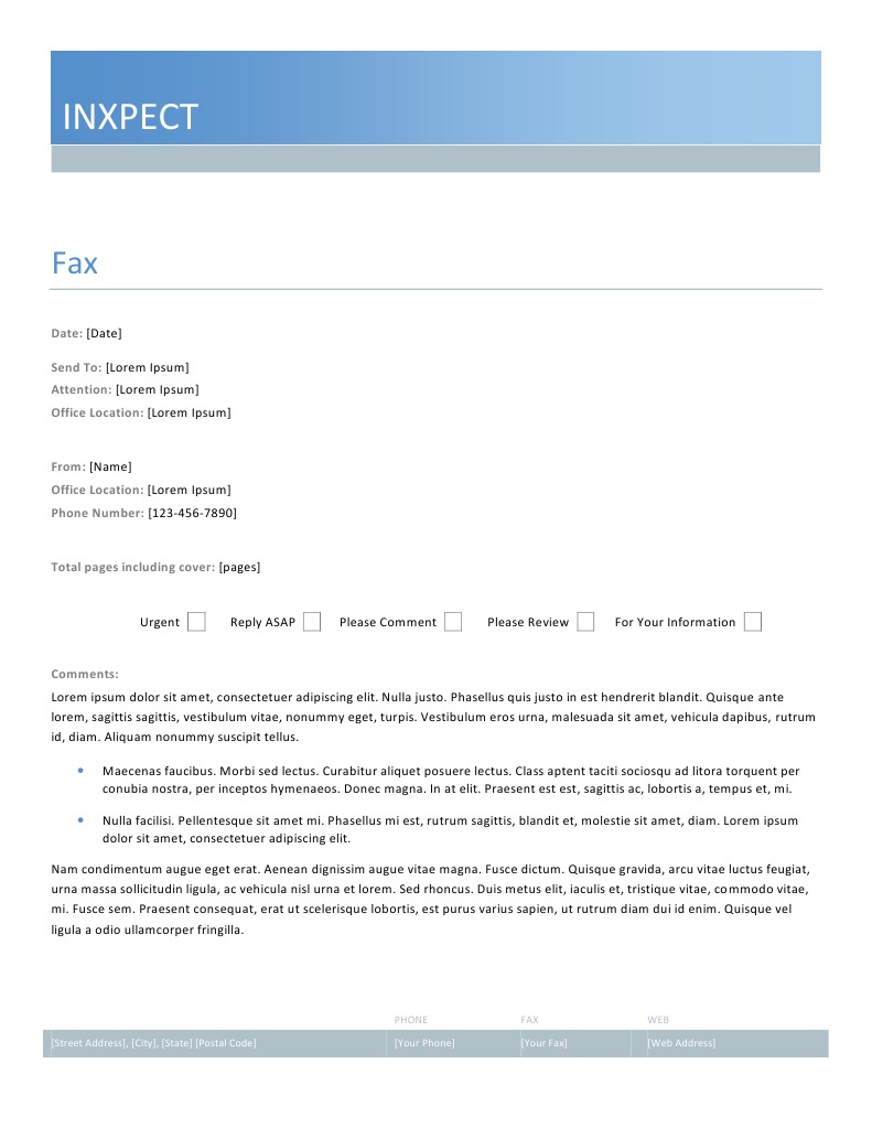INXPECT Fax Communication Template | PDF | Career & Growth | Business