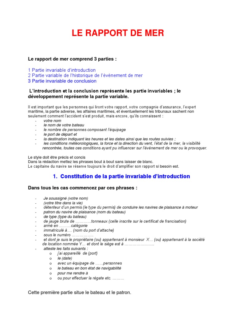 Le Rapport de Mer  Bateaux  Port