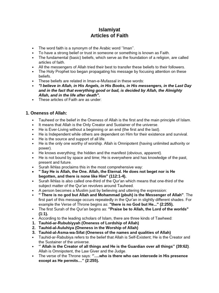 Islamiyat - Final Exams Grade 8 Notes | PDF | Prophets And Messengers ...