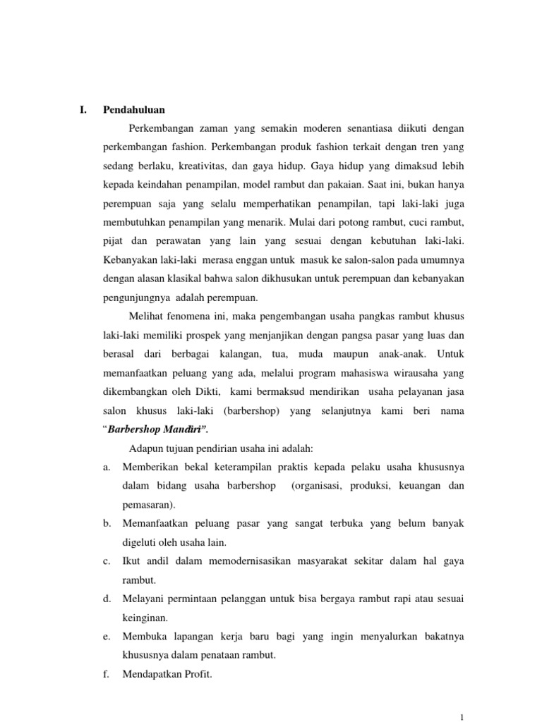 berikut unsur unsur dalam peluang usaha kecuali Contoh Proposal Rencana Bisnis Simak Gambar Berikut 