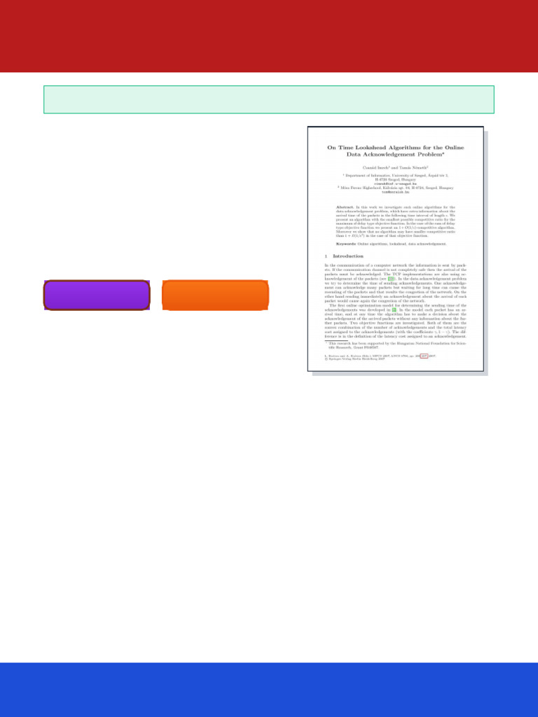 On Time Lookahead Algorithms for the Online Data Acknowledgement ...