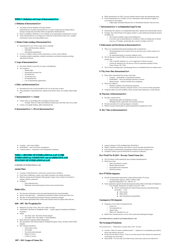 International Law Midterm Notes PDF | PDF | International Law | Treaty