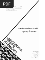 Aspectos psicológicos da saúde e segurança no trabalho