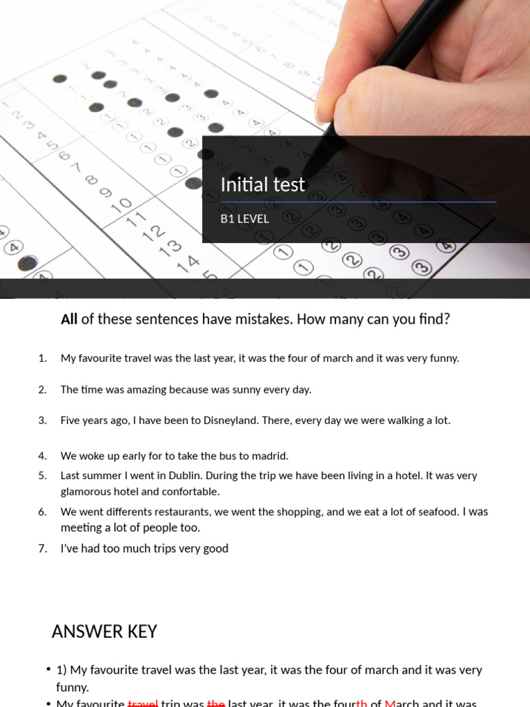 25 26 Writing Mistakes B1 - Initial Test | PDF