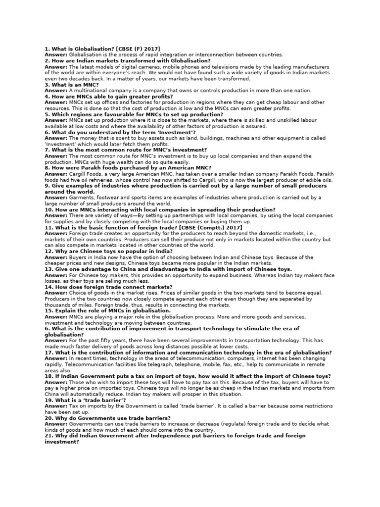 CH 4 Eco | PDF | Globalization | World Trade Organization